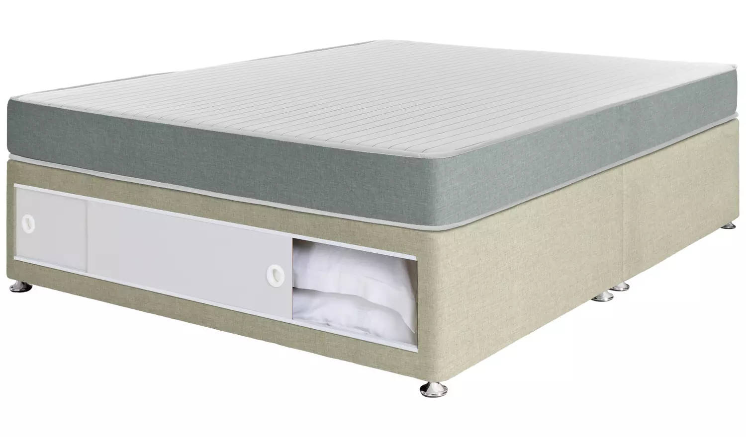 Argos Home Devon Double End Slide Divan Bed - Natural