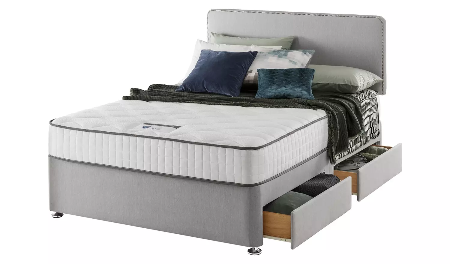 Silentnight Pavia Small Double 4 Drawer Divan Bed - Grey