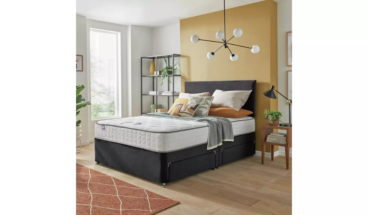 Silentnight Comfort Kingsize 4 Drawer Divan Bed - Charcoal