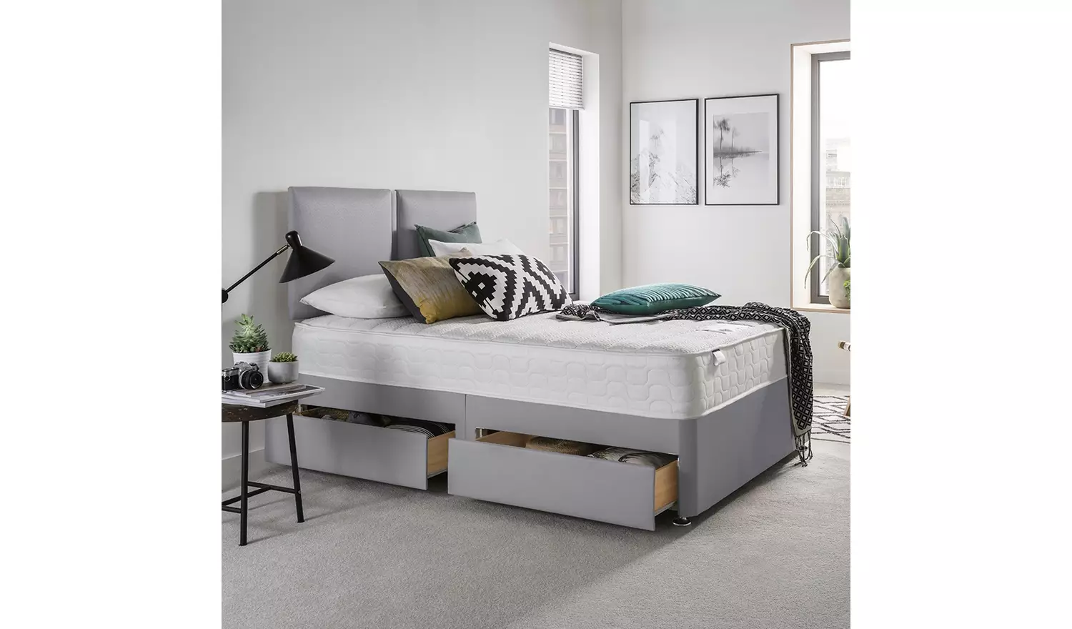 Silentnight Hatfield Kingsize 4 Drawer Divan Bed - Grey