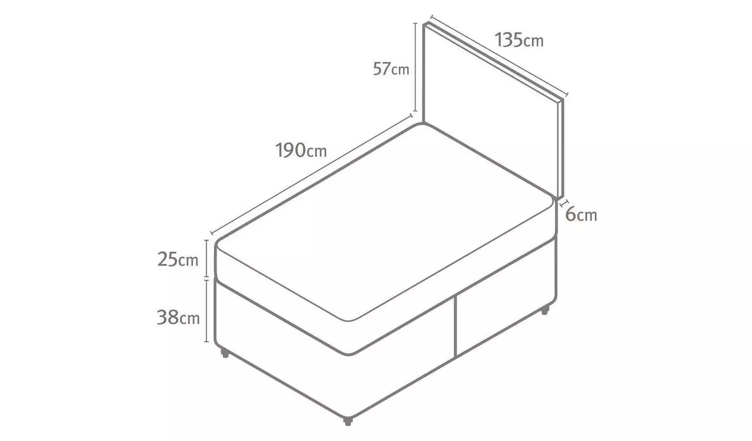 Silentnight Middleton Double Comfort Divan Bed - Charcoal