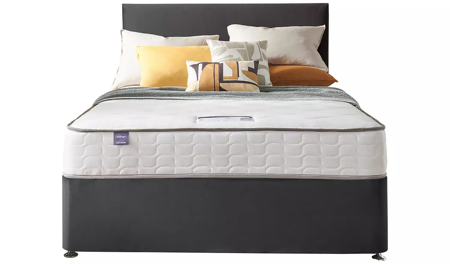 Silentnight Middleton Double Comfort Divan Bed - Charcoal