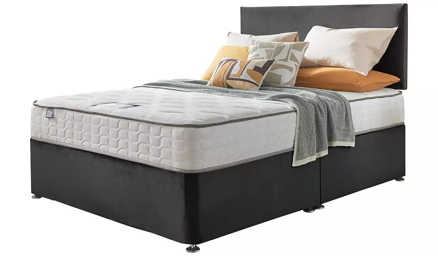 Silentnight Middleton Double Comfort Divan Bed - Charcoal
