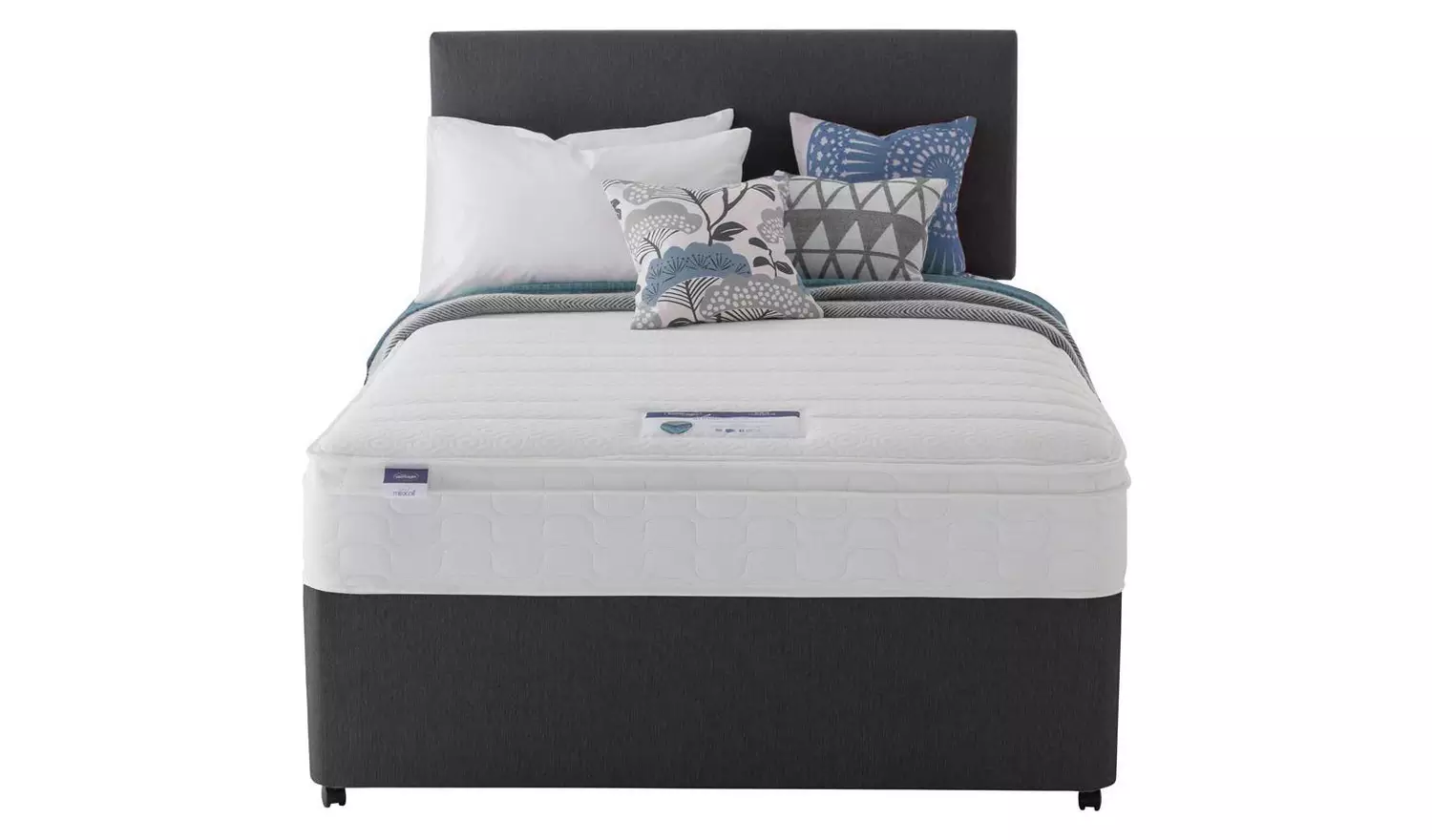 Silentnight Travis Small Double 4 Drawer Divan Bed- Charcoal