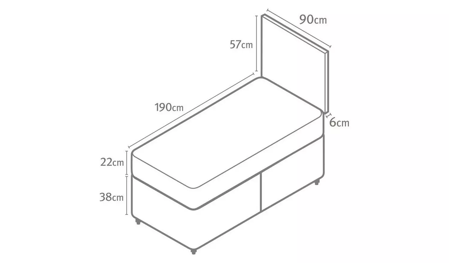 Silentnight Travis Single Ortho Divan Bed - Charcoal