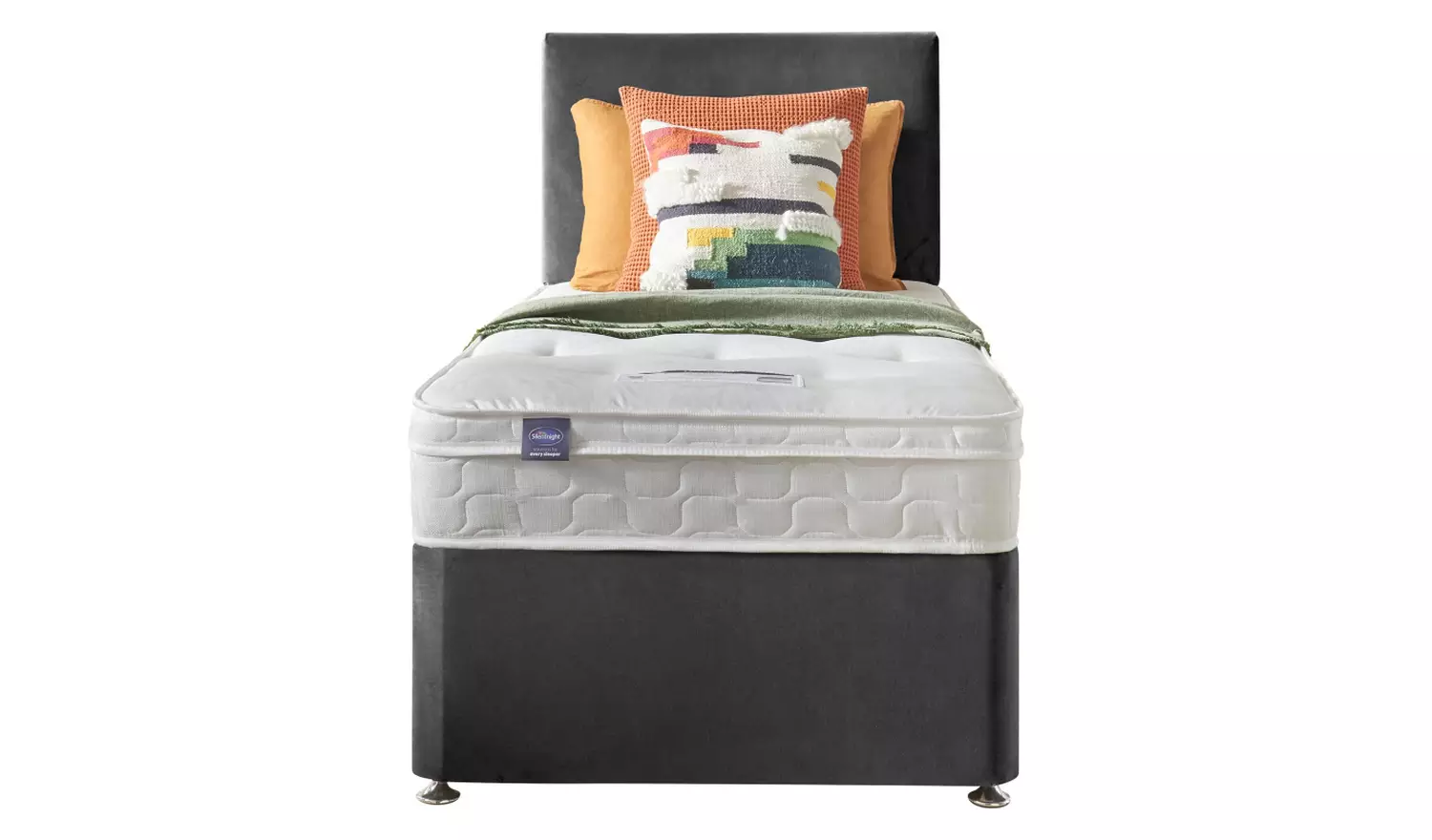 Silentnight Travis Single Ortho Divan Bed - Charcoal