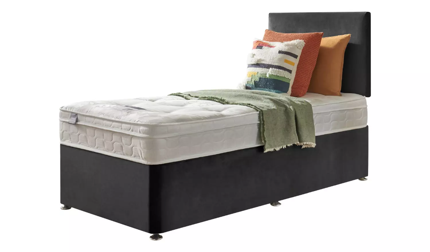 Silentnight Travis Single Ortho Divan Bed - Charcoal