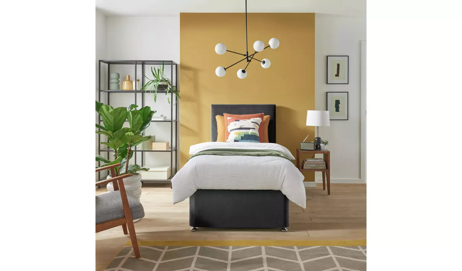 Silentnight Travis Single Ortho Divan Bed - Charcoal