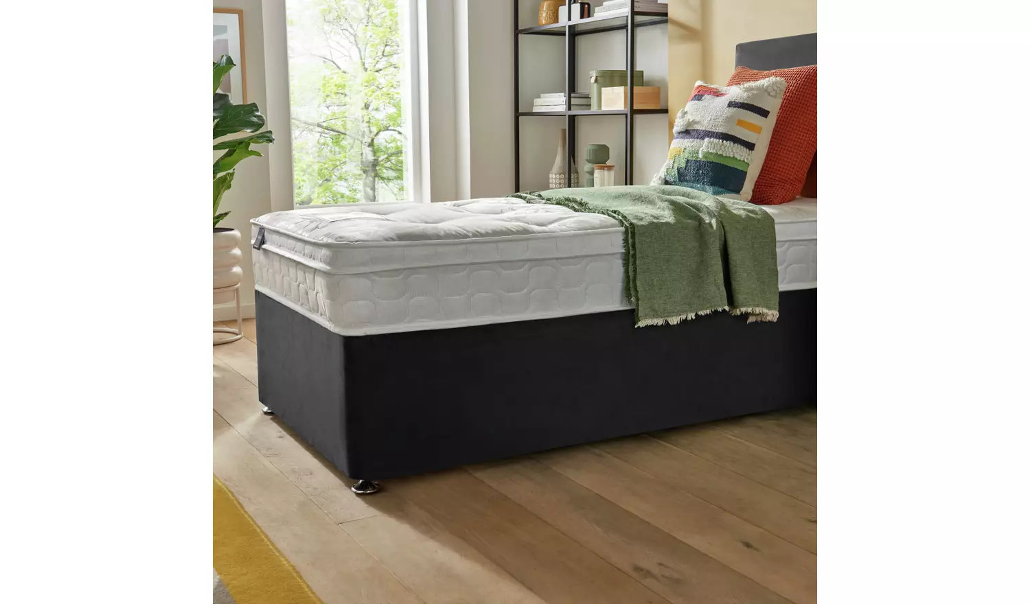 Silentnight Travis Single Ortho Divan Bed - Charcoal