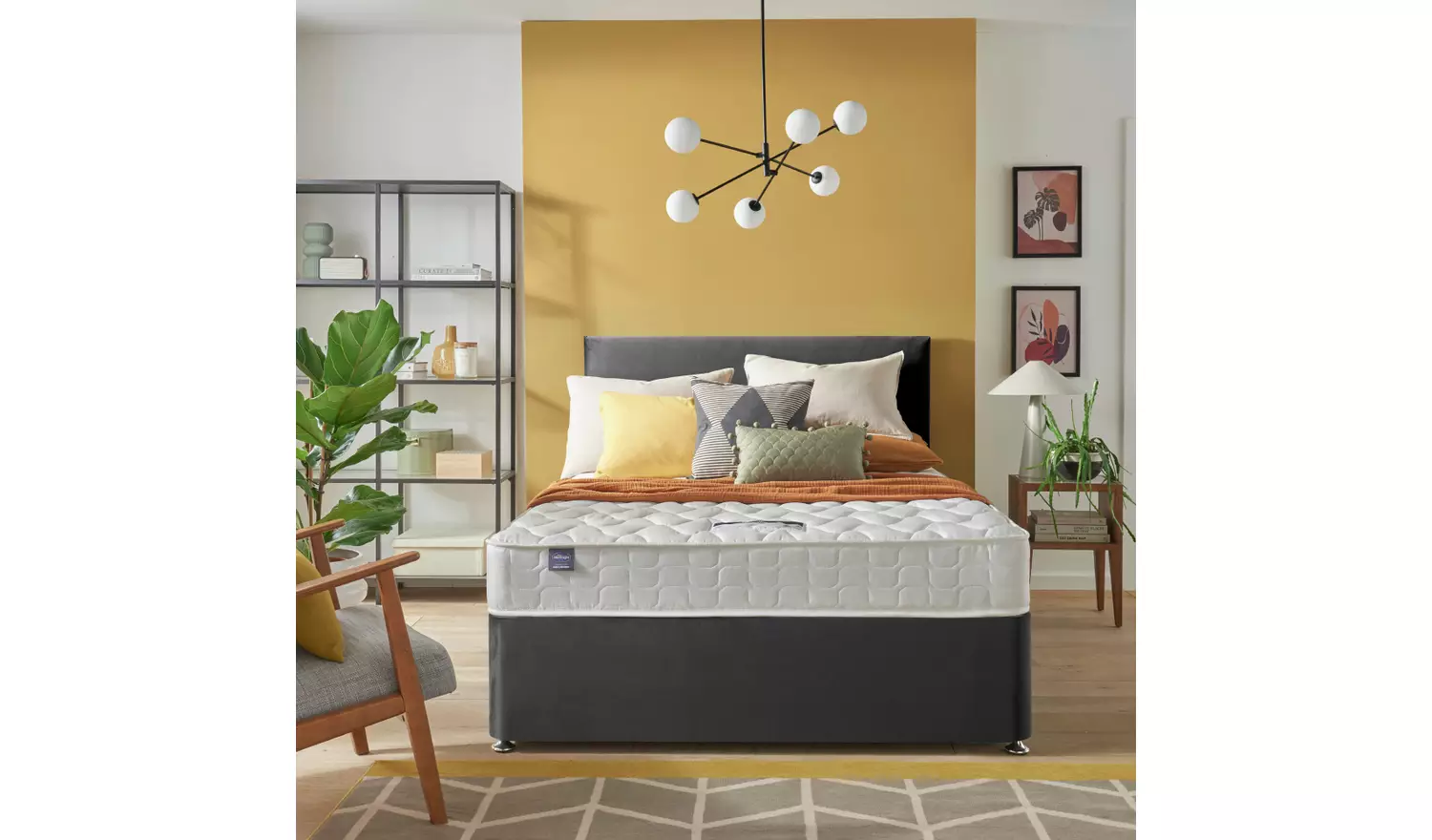 Silentnight Travis Small Double Drawer Divan Bed - Charcoal