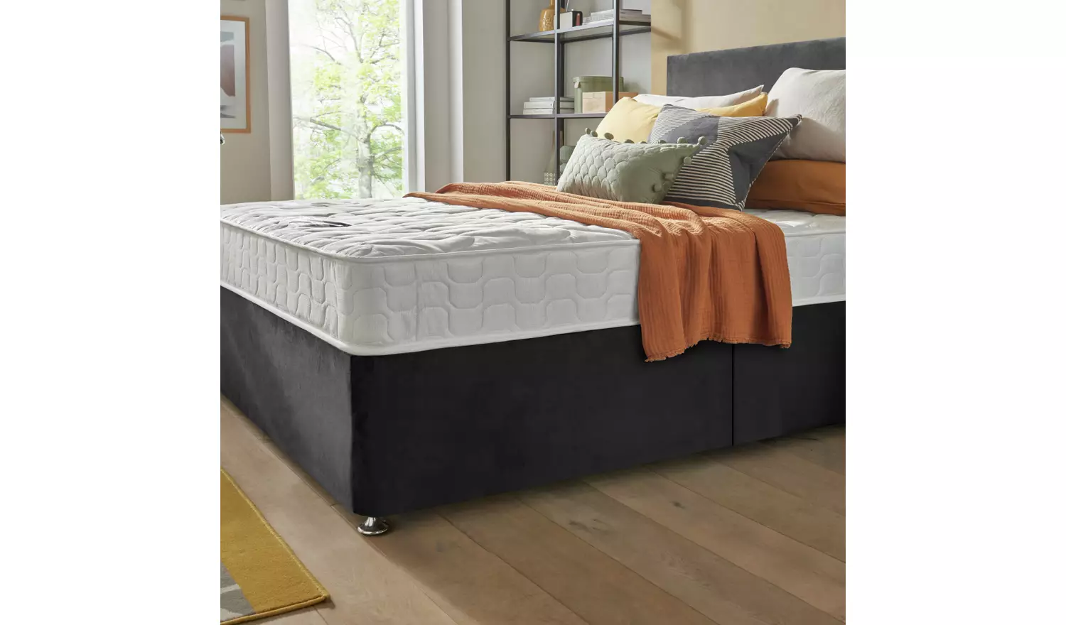 Silentnight Travis Small Double Drawer Divan Bed - Charcoal