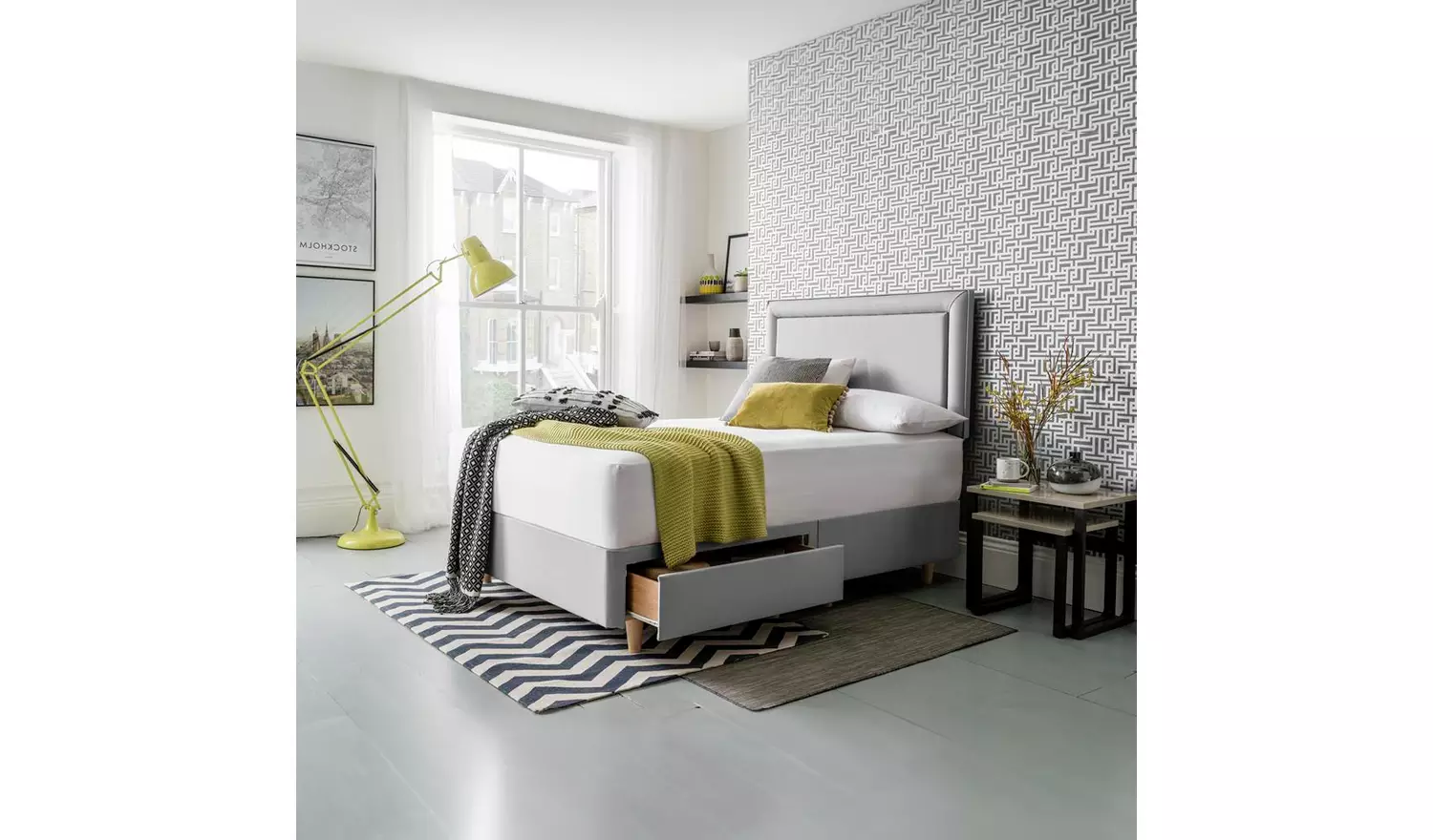 Silentnight Toulouse Superking 2 Drawer Divan Set - Grey