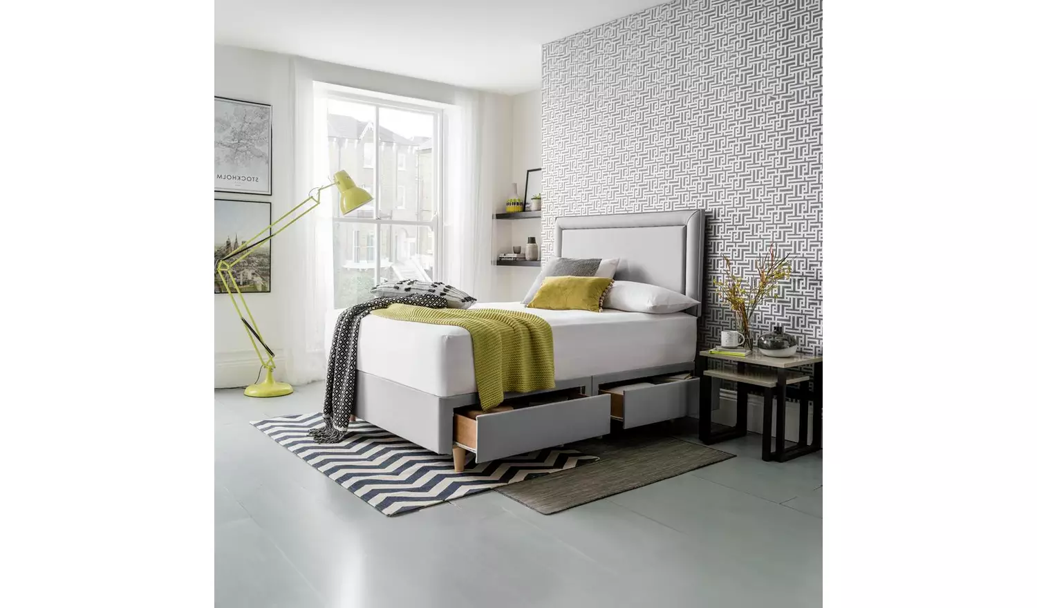 Silentnight Toulouse Superking 4 Drawer Divan Set - Grey