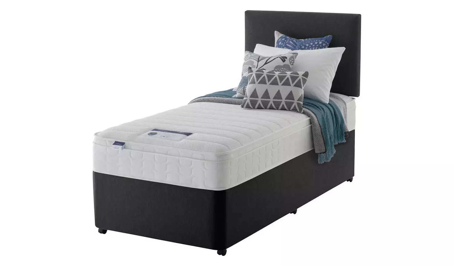 Silentnight Travis Single Memory Divan Bed - Charcoal