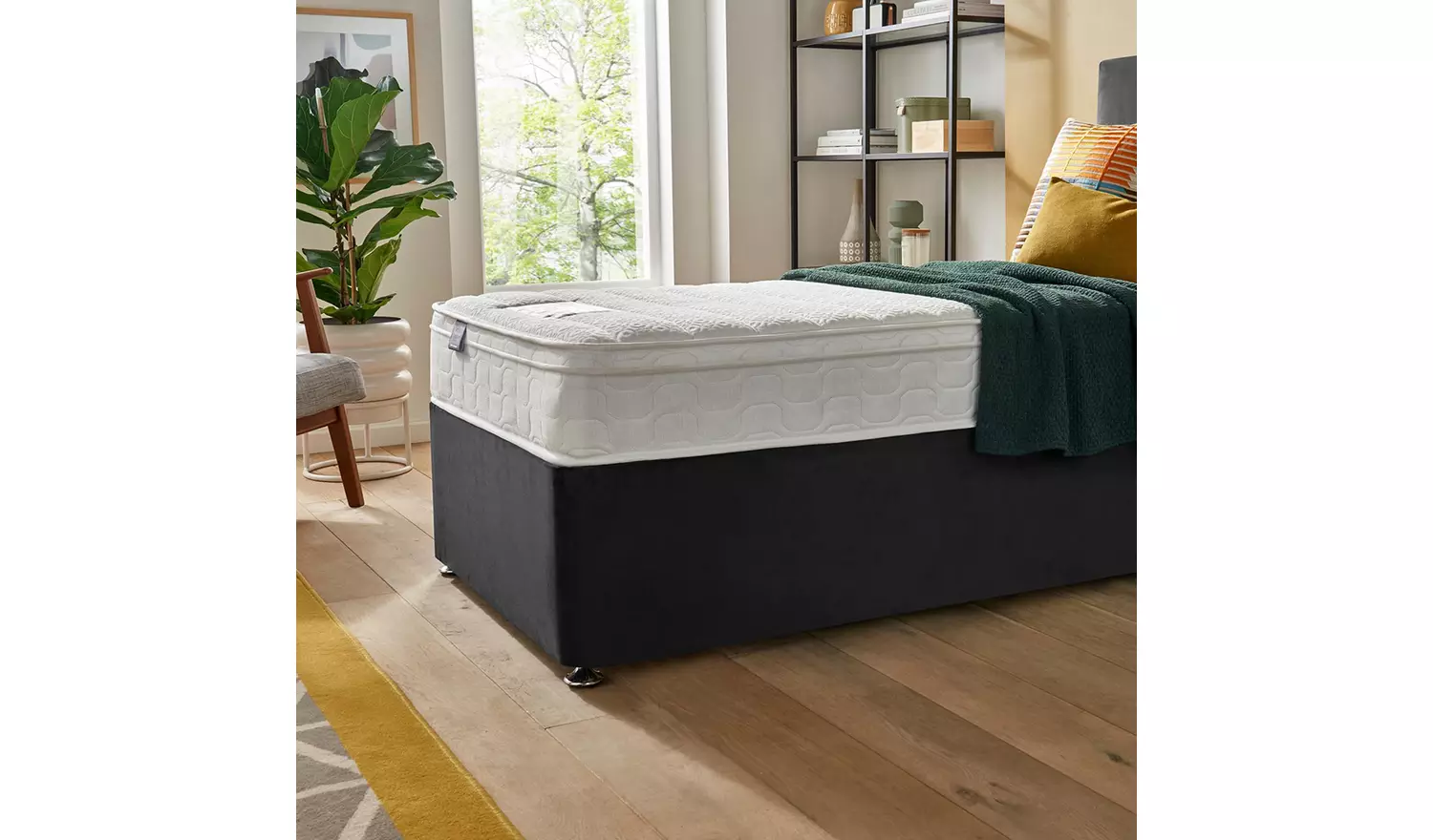 Silentnight Travis Single Memory Divan Bed - Charcoal