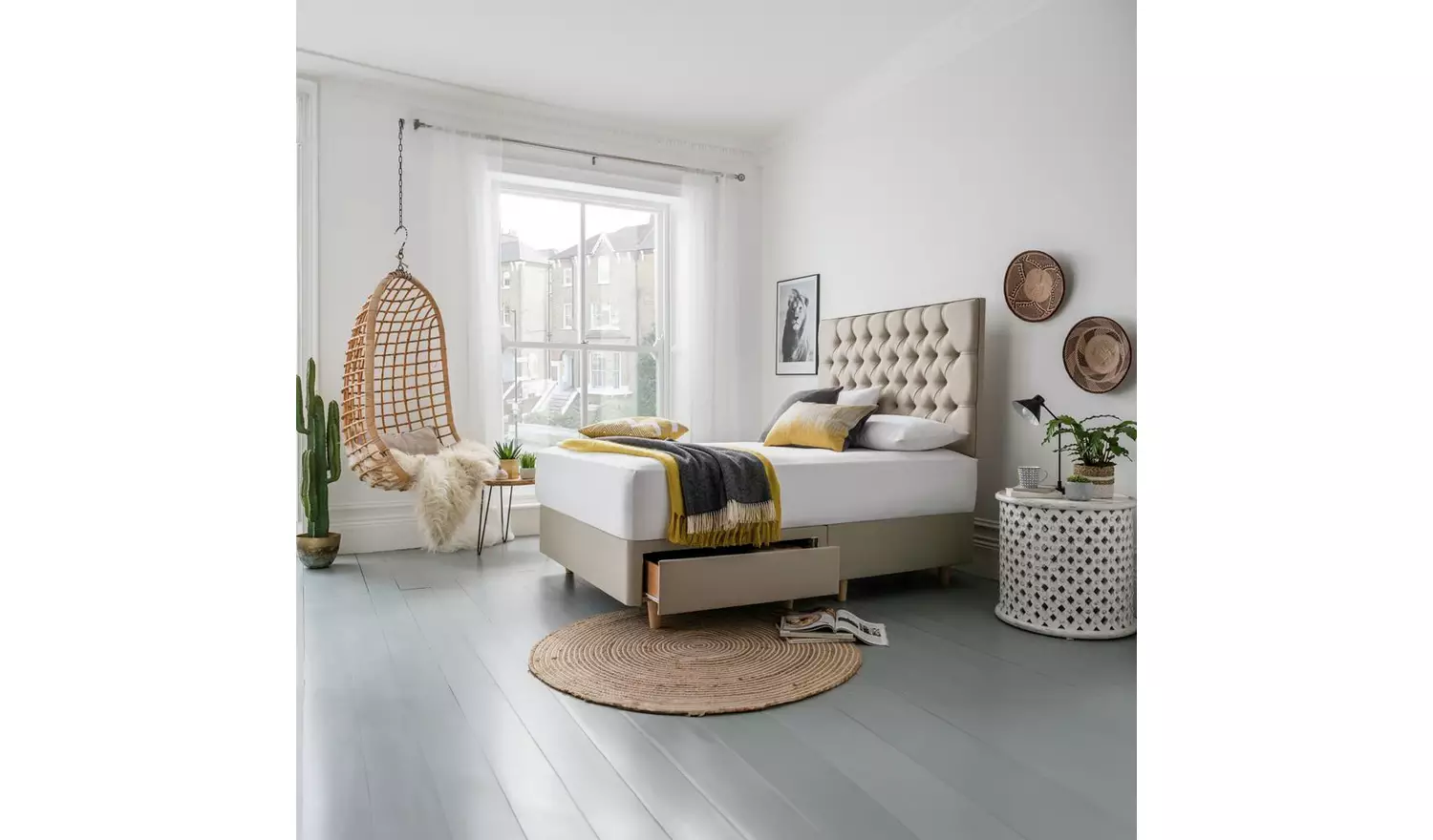 Silentnight Sassaria Kingsize 2 Drawer Divan Set - Sandstone