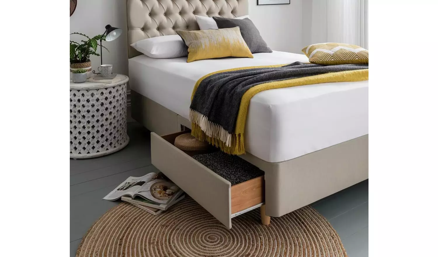 Silentnight Sassaria Kingsize 2 Drawer Divan Set - Sandstone