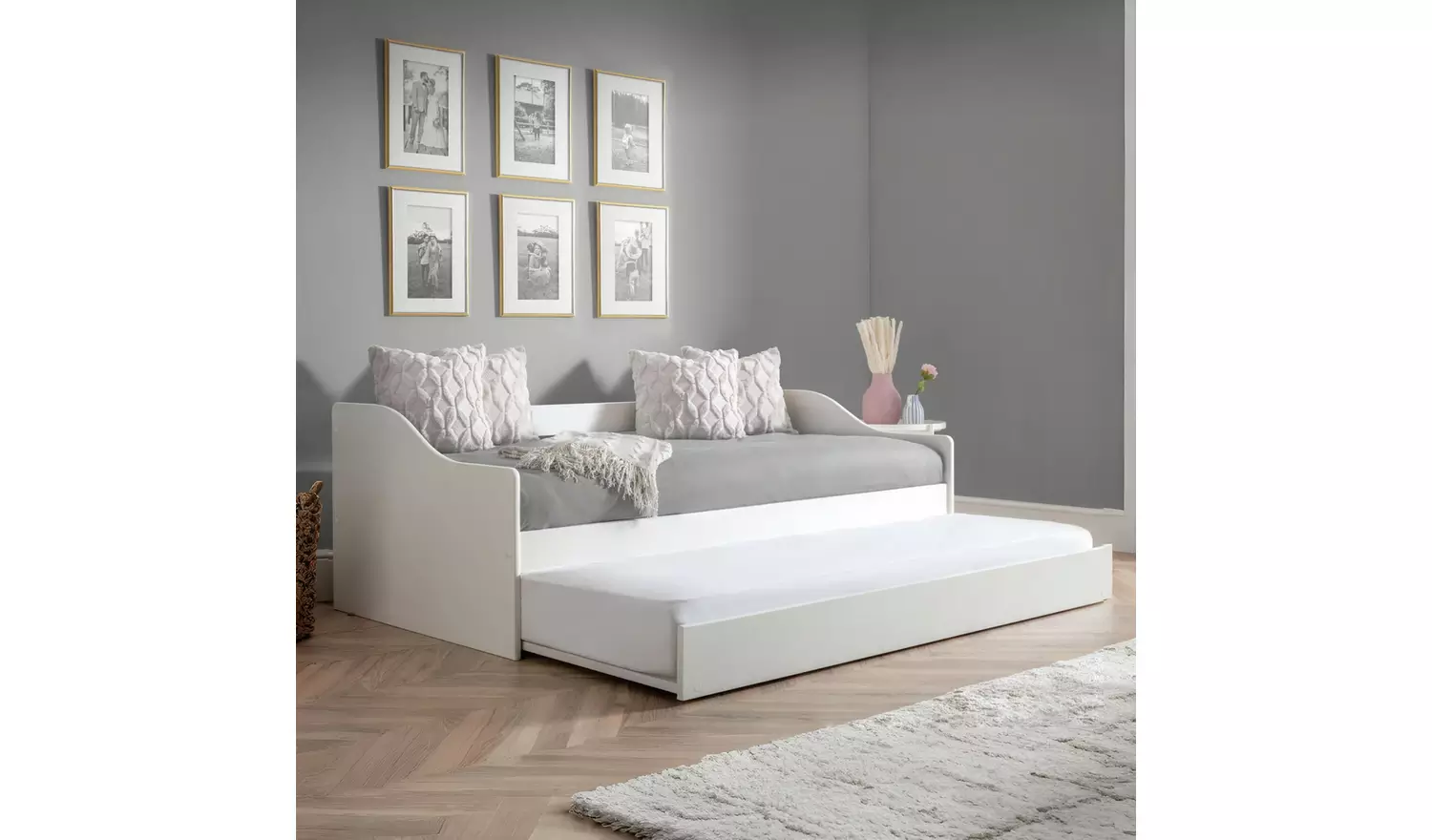 Julian Bowen Elba Wooden Day Bed with Trundle - White