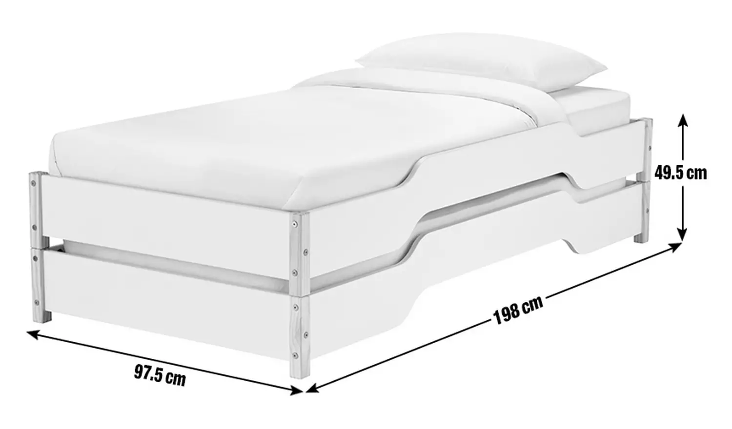 Habitat Hanna Stacking Single Guest Bed with Mattresses