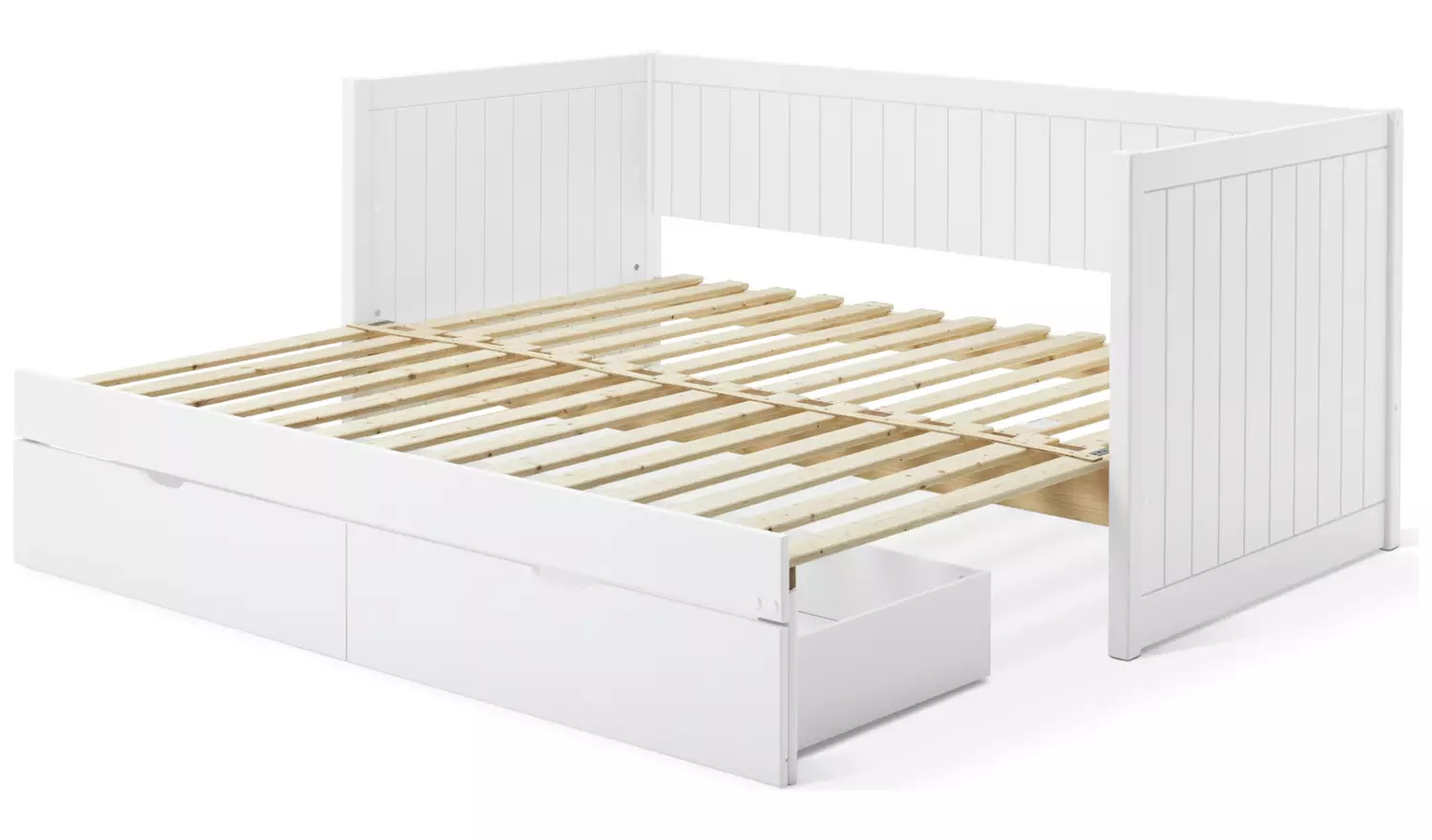 Habitat Axel Trundle Day Bed with 2 Mattresses - White