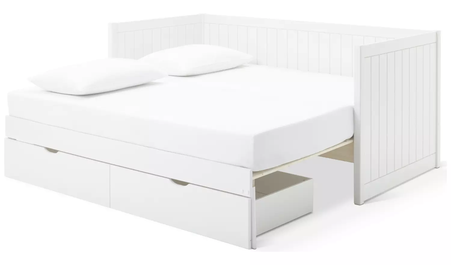 Habitat Axel Trundle Day Bed with 2 Mattresses - White
