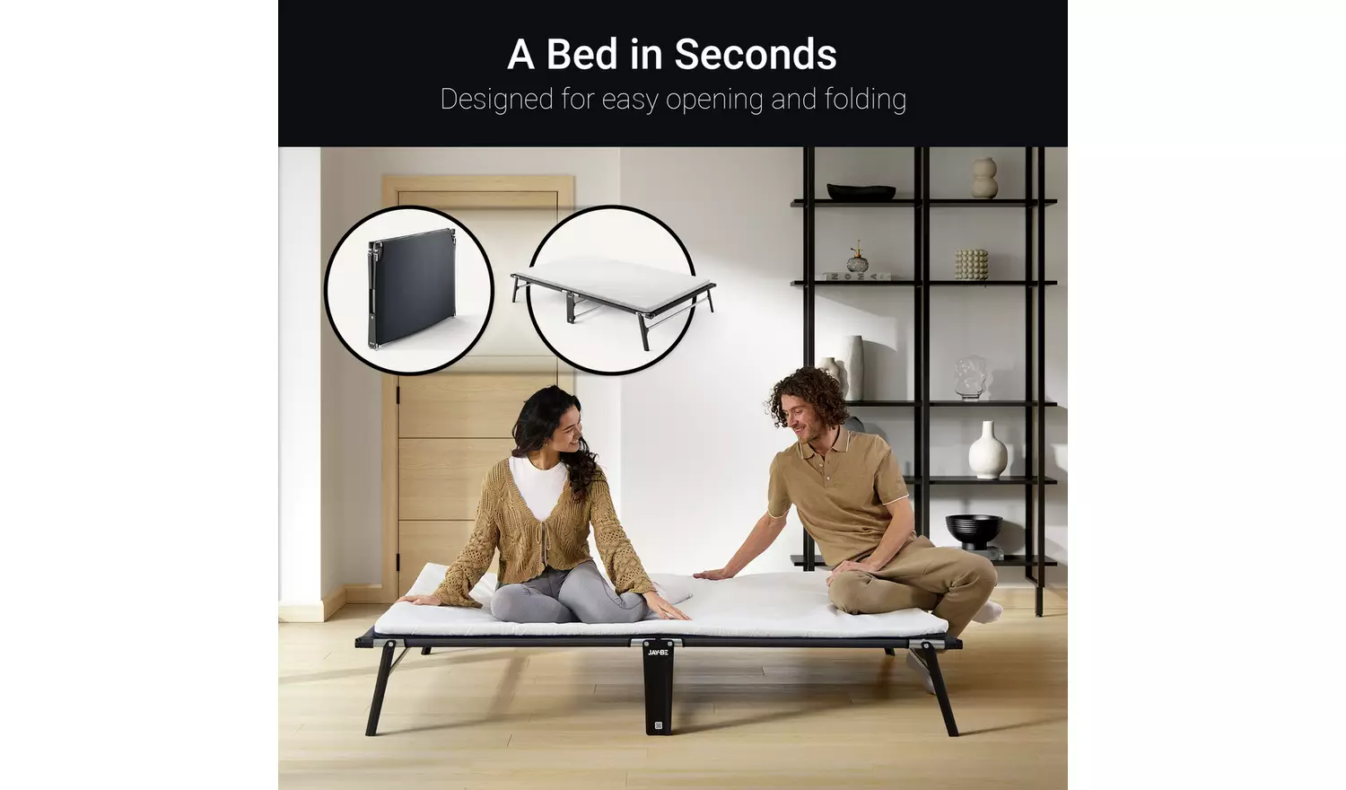 Jay-Be Compact Folding Bed with Mattress - Small Double