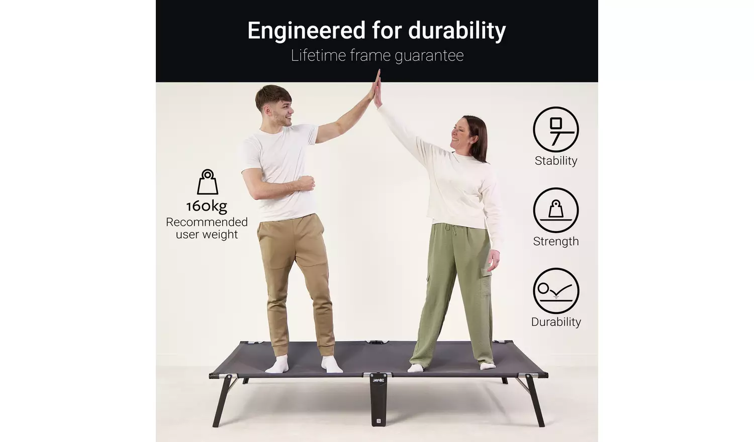 Jay-Be Compact Folding Bed with Mattress - Small Double