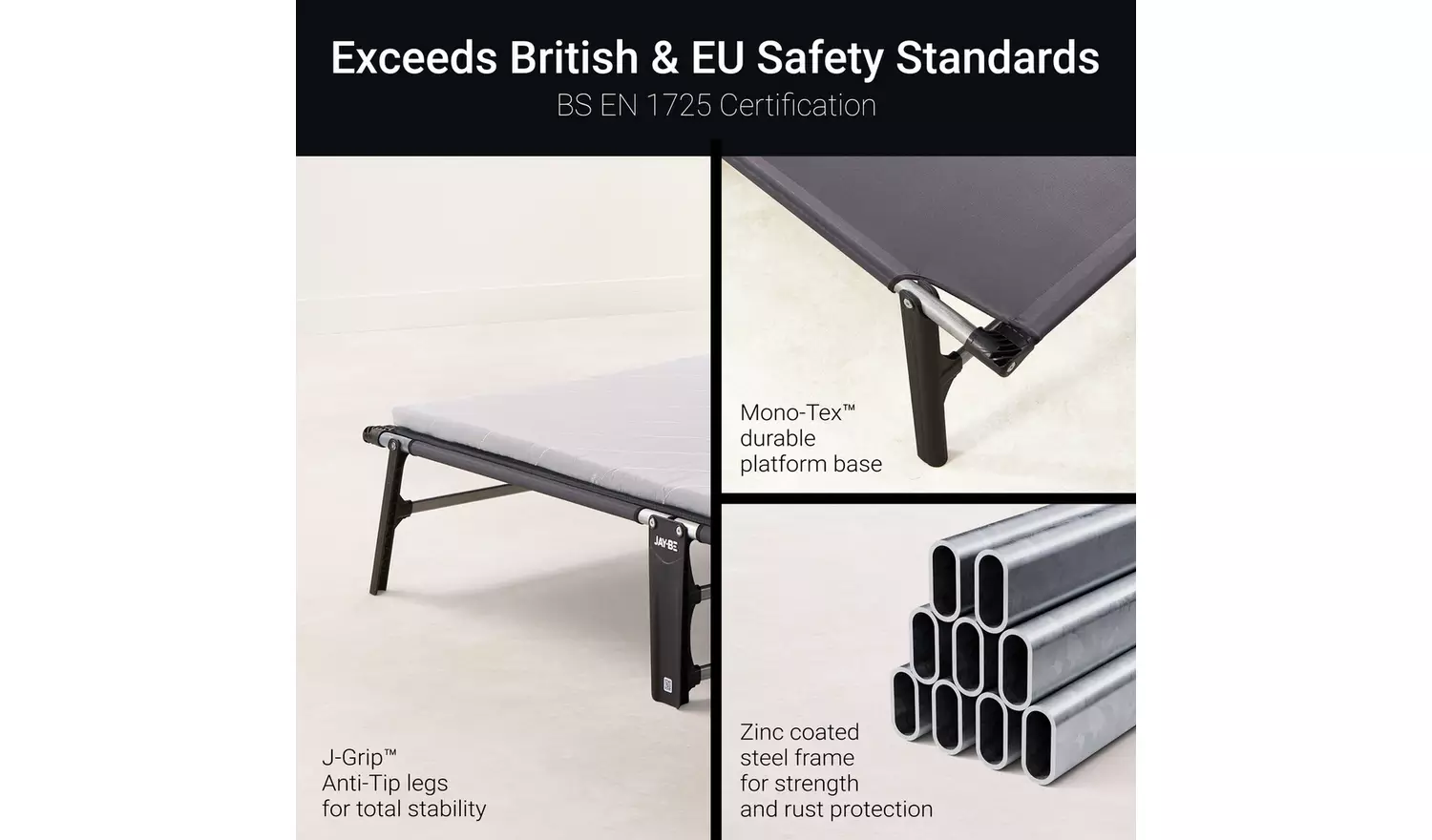Jay-Be Compact Folding Bed with Mattress - Small Double