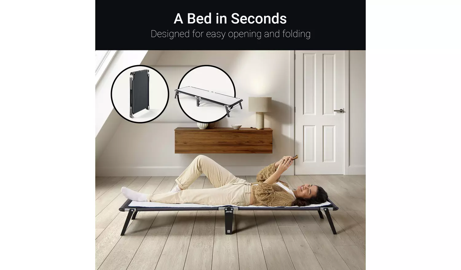 Jay-Be Lite Folding Bed with Mattress - Single