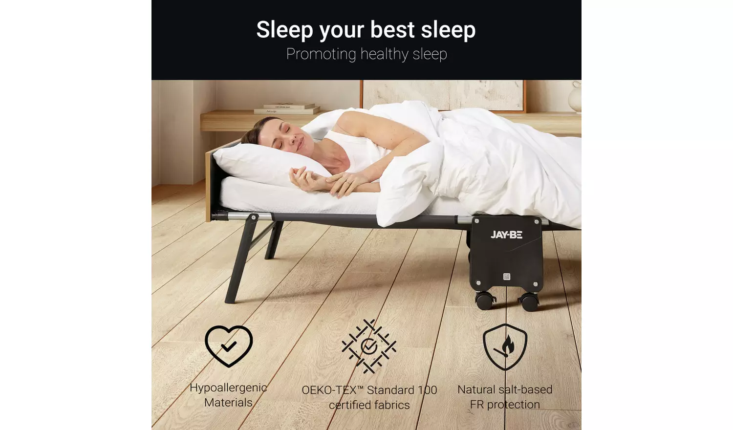 Jay-Be Grand Folding Bed with e-Pocket Mattress - Single