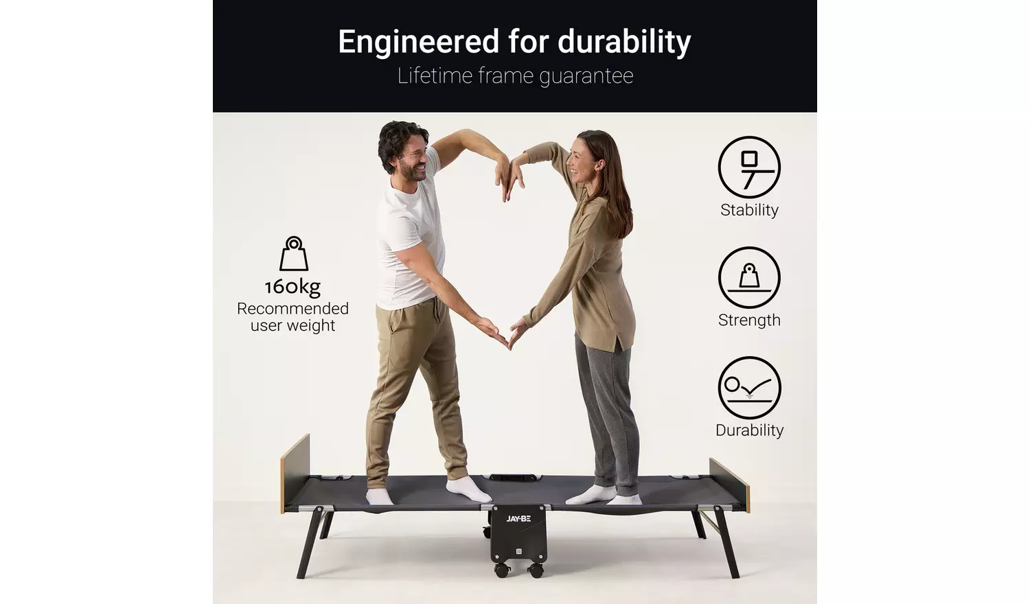 Jay-Be Grand Folding Bed with e-Pocket Mattress - Single