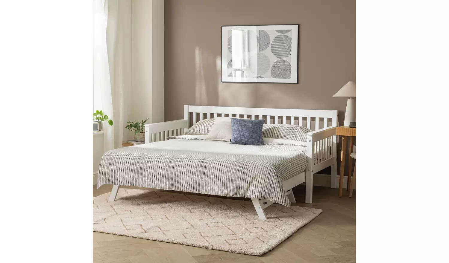 Argos Home Aspley Trundle Day Bed with 2 Mattresses - White