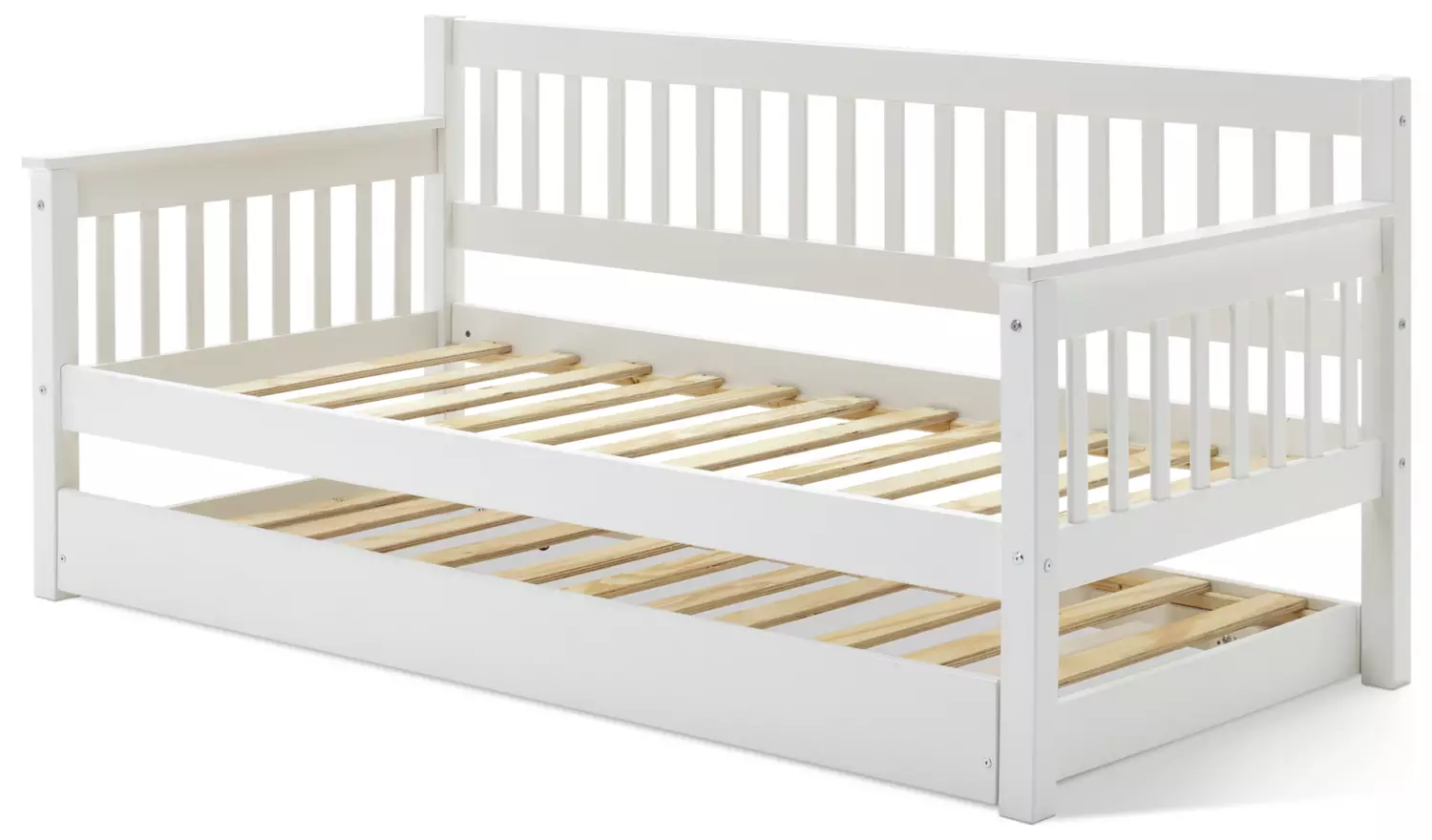 Argos Home Aspley Trundle Day Bed with 2 Mattresses - White