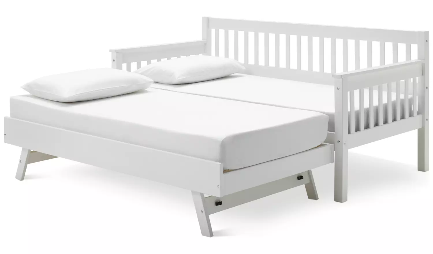 Argos Home Aspley Trundle Day Bed with 2 Mattresses - White