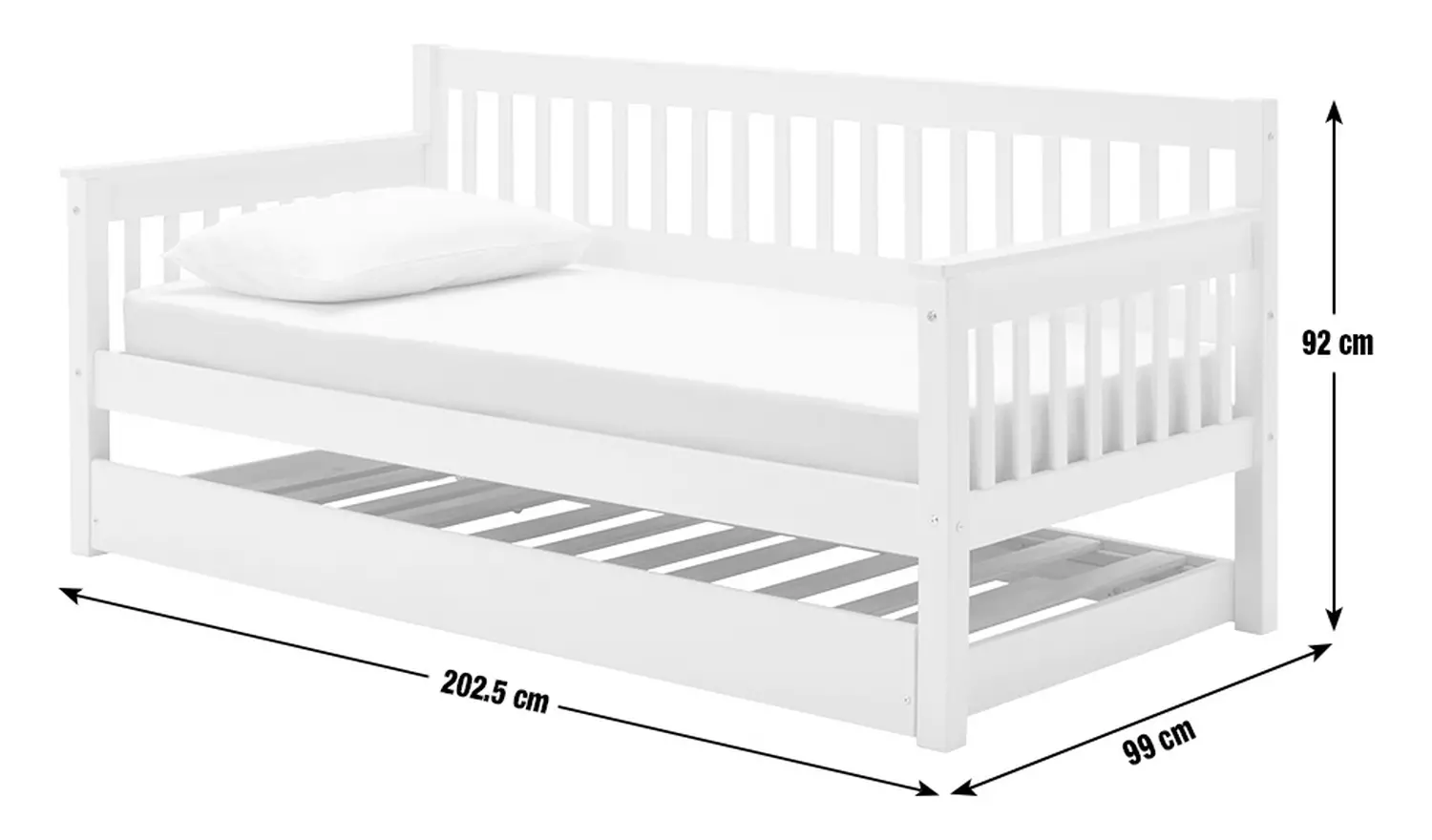 Argos Home Aspley Trundle Day Bed with 2 Mattresses - White