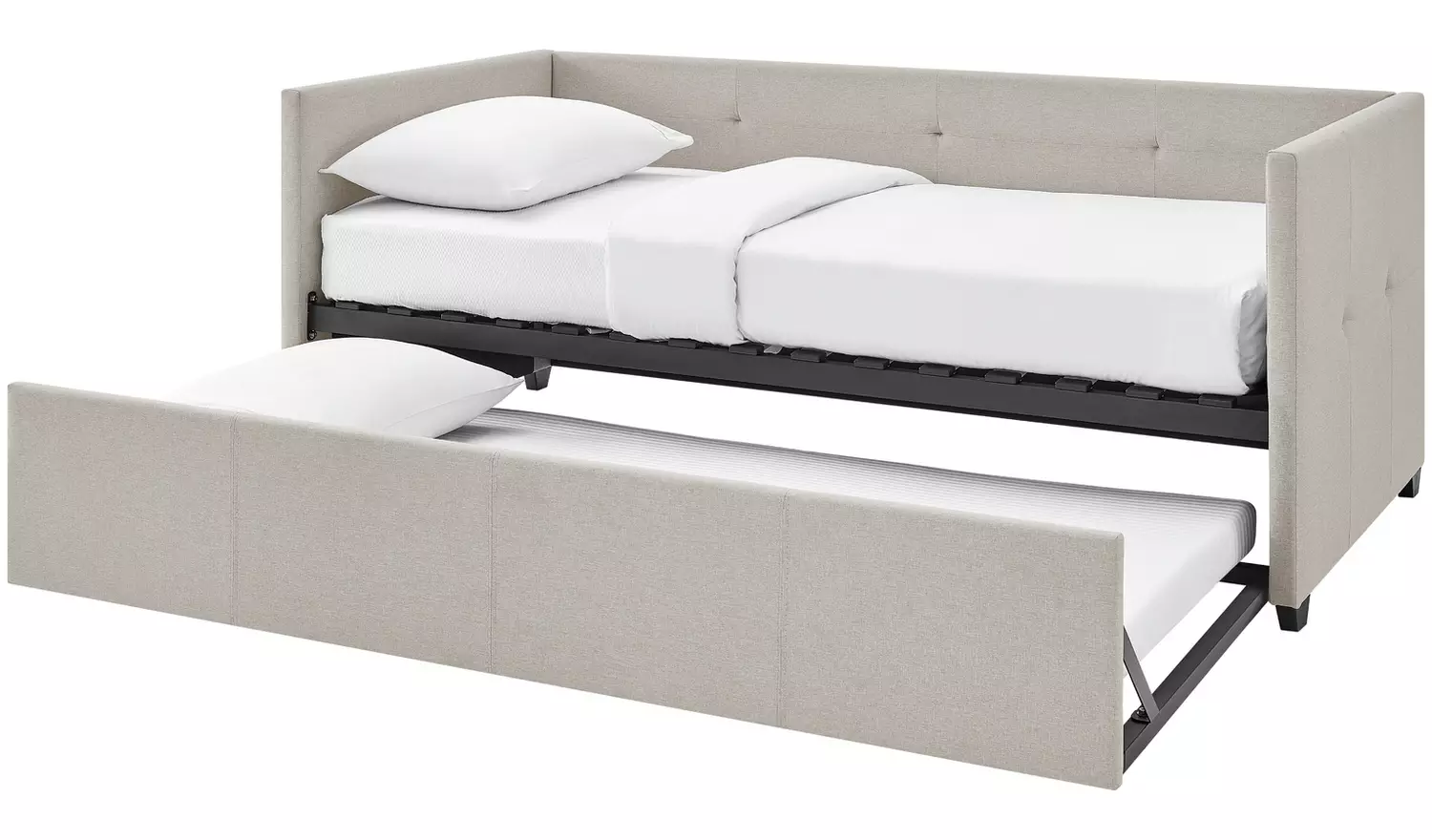 Argos Home Tamara Trundle Day Bed with 2 Mattresses- Natural
