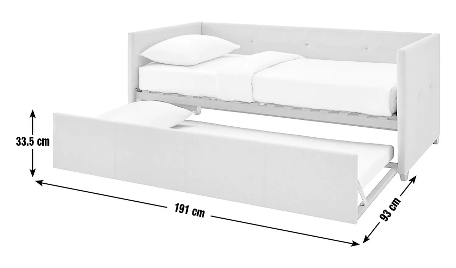 Argos Home Tamara Trundle Day Bed with 2 Mattresses- Natural