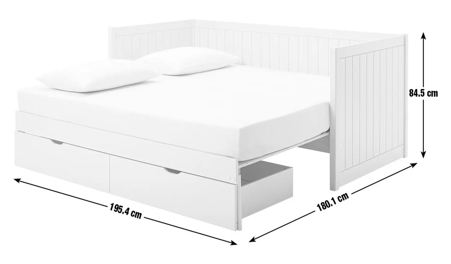 Habitat Axel Trundle Day Bed with 1 Drawer - Grey