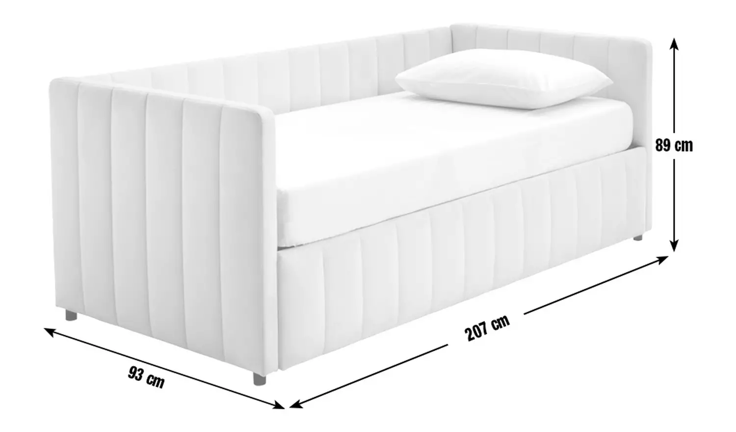 Argos Home Pandora Trundle Day Bed with 2 Mattresses - Grey