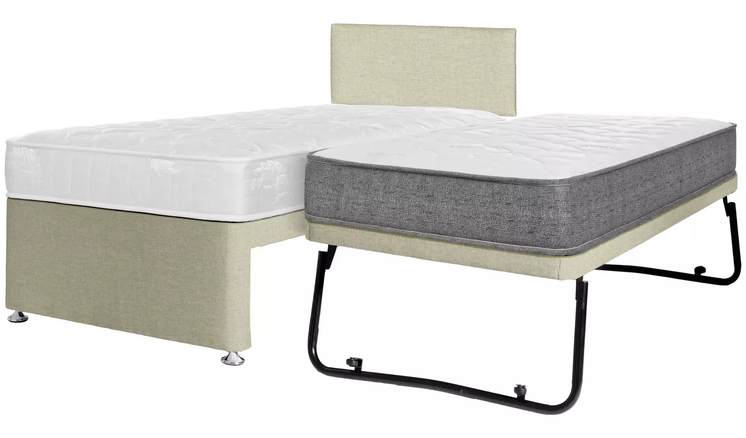 Argos Home Bertrum Fabric Guest Day Bed with Trundle-Natural