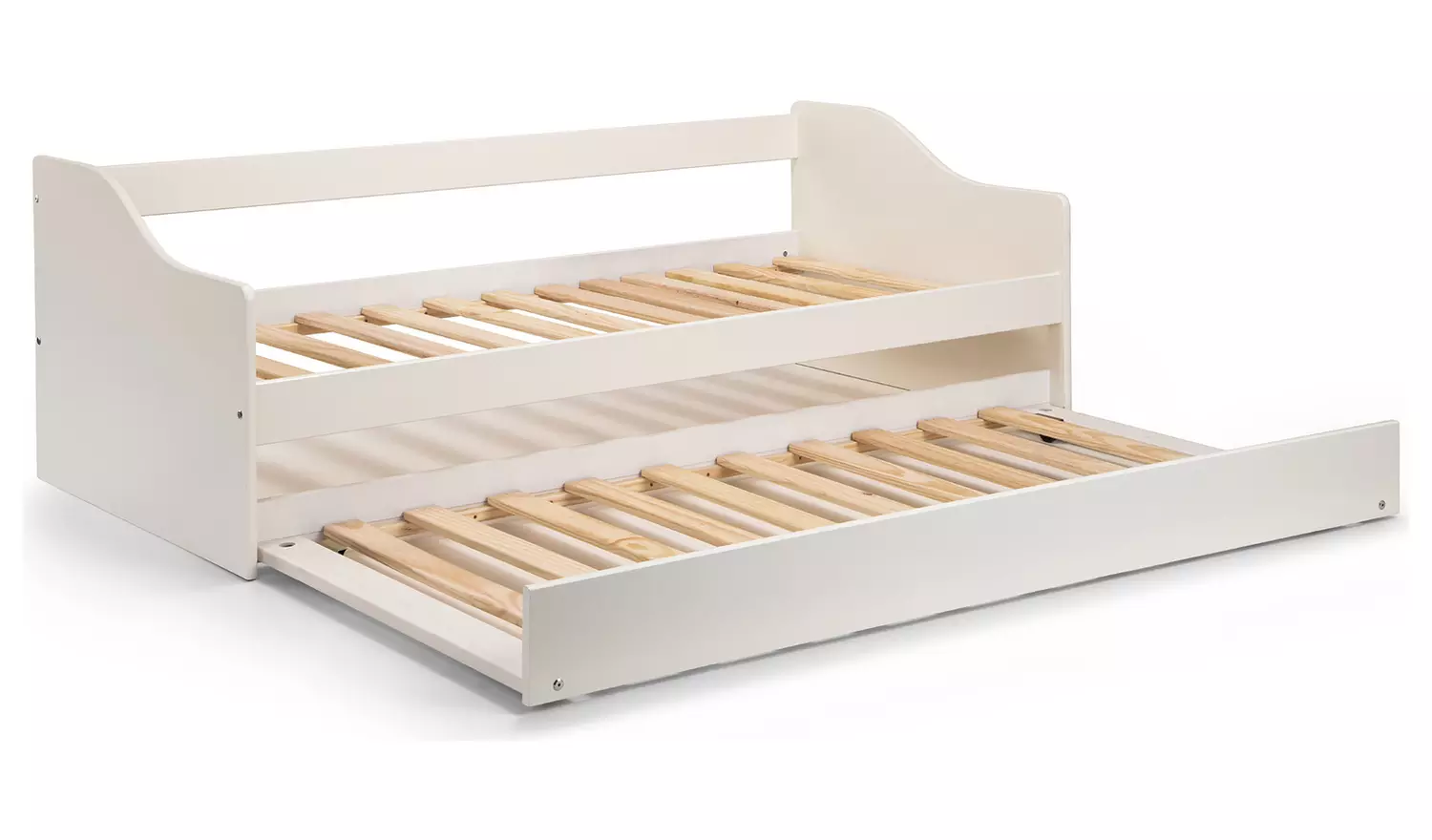 Julian Bowen Elba Trundle Day Bed & 2 Mattresses - White