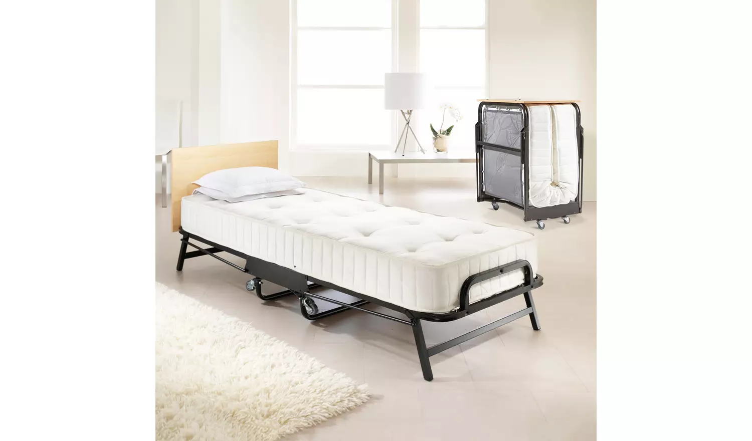 Jay-Be Crown Premier Folding Bed Deep Sprung Mattress-Single