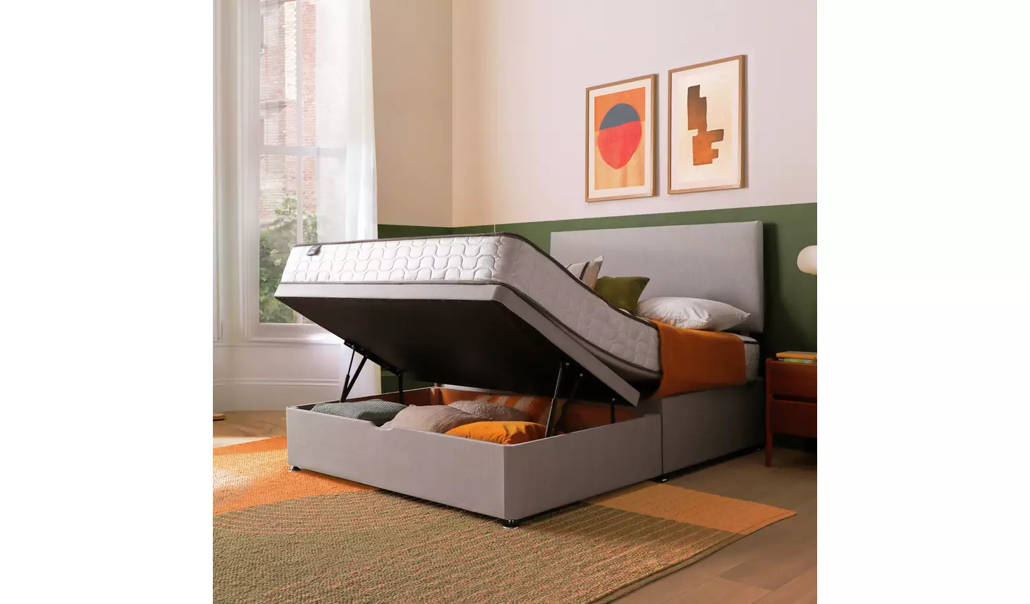 Silentnight Comfort Double Half Ottoman Bed - Grey