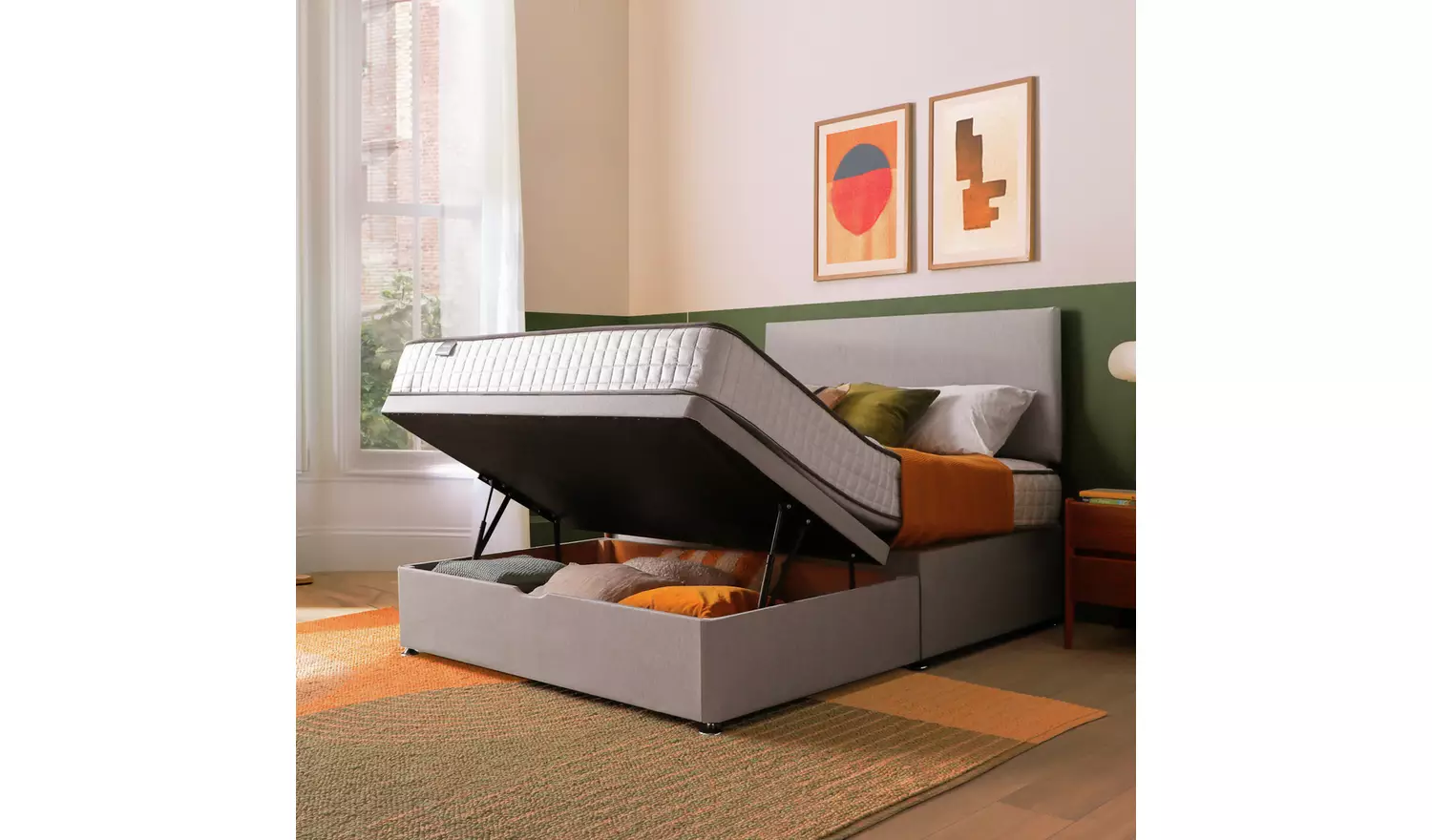 Silentnight Memory Kingsize Half Ottoman Bed - Grey