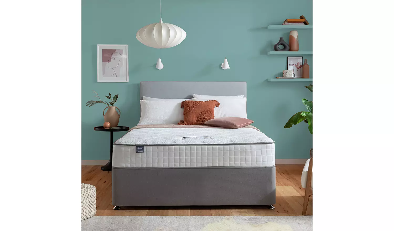 Silentnight Memory Kingsize 2 Drawer Divan Bed - Grey