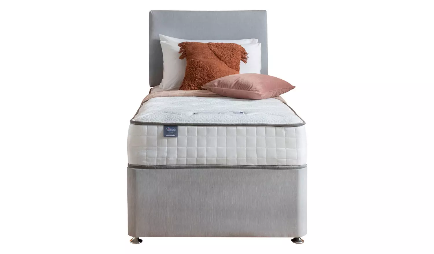 Silentnight Middleton Single Memory 2 Drawer Divan Bed- Grey