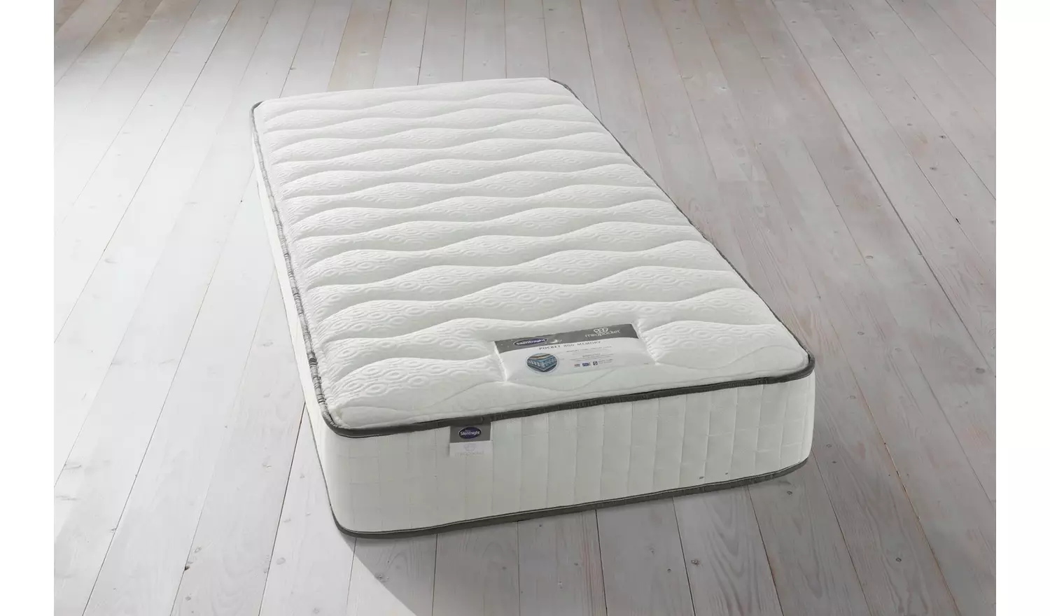 Silentnight Middleton Single Memory 2 Drawer Divan Bed- Grey