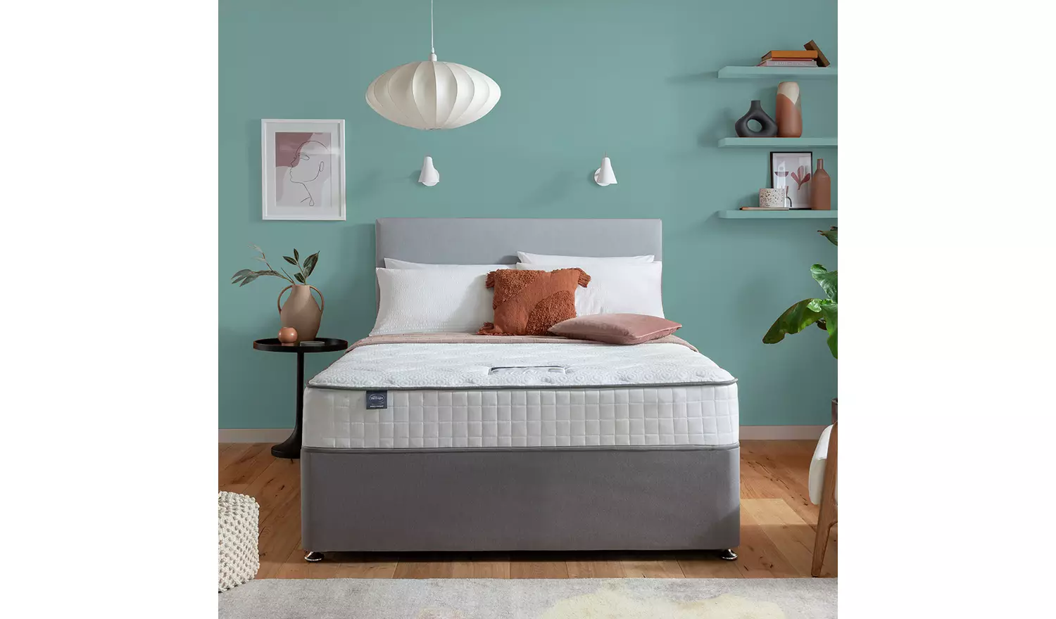 Silentnight Memory Kingsize 4 Drawer Divan Bed - Grey