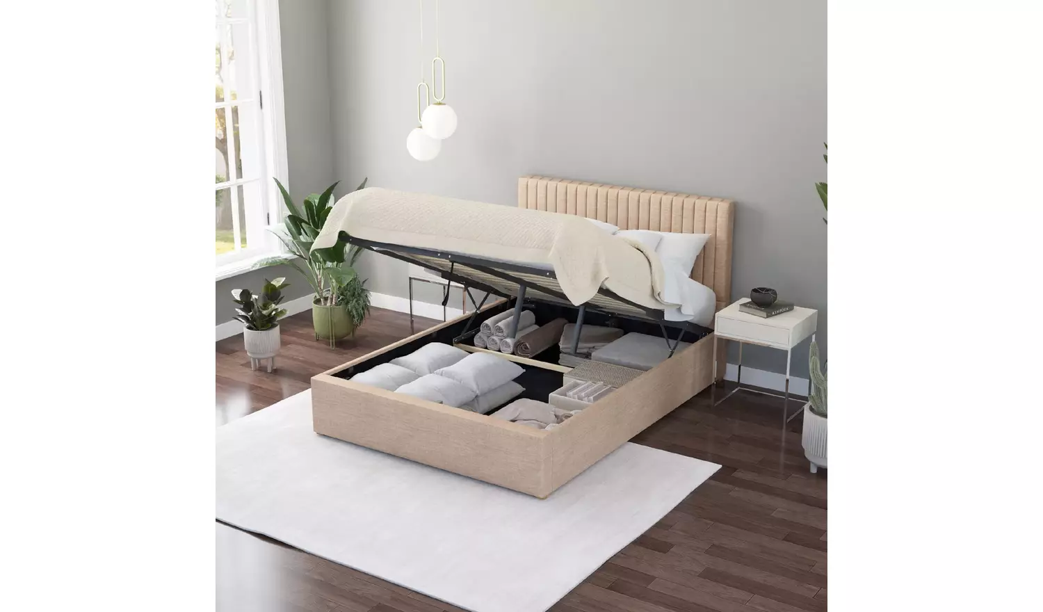 Aspire Grant Small Double End Lift Ottoman Bed - Mink