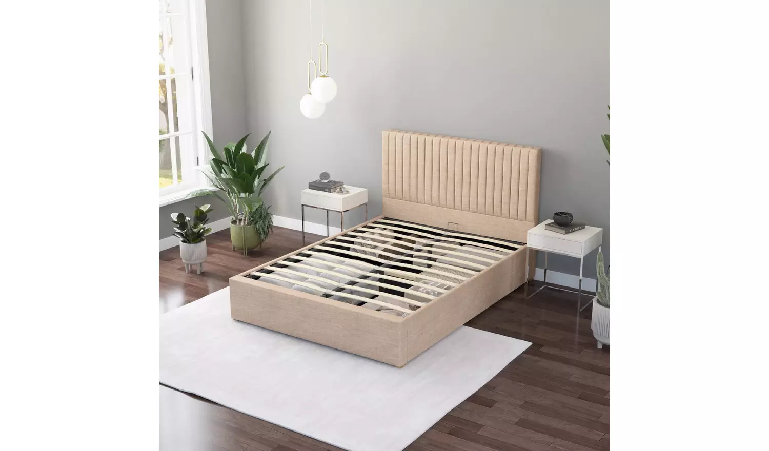 Aspire Grant Small Double End Lift Ottoman Bed - Mink